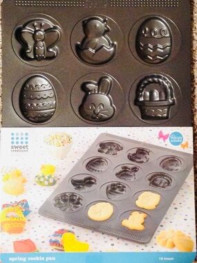Sweet Creations Cookie Baking Pan Nonstick Easter Bunny Duck Eggs 12 Cavity